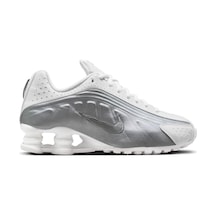 Nike Shox R4 White Silver Womens Sneaker Kadın Günlük Spor Ayakkabı Beyaz Gümüş