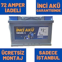 12V 72 Ah 72 Amper İnci Akü 700A - Yerinde Montaj  / 469716232 60 Amper-