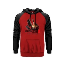 Dying Light Stay Human Kırmızı Renk Reglan Kol Sweatshirt Kırmızı