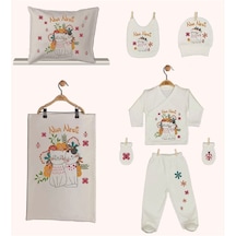 Pia Baby Gl 1948-06 İsme Özel Yastık Battaniye Zıbın Set Krem