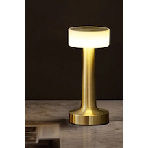 Modern Led Abajur Masa Lambası Dokunmatik 3 Mod Kademeli Şarjlı Dokunmatik Gold Masa Lambası Orta Kafa Gold