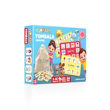 Çocuk Tombala İngilizce Temalı Ham Bez Kese 8 Tabla 50 Pul 60 Parça