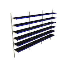 6 Katlı 3'lü Duvara Monte - Standart Market Rafı Yeşil-40x75 Cm Yeşil