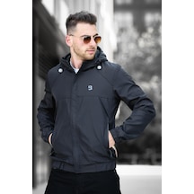 Oksit Bailey Suya Dayanaklı Slim Fit Erkek Kapüşonlu Mevsimlik Mont Yağmurluk 001