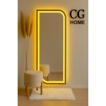 Ledli Ayna, Lazer Kumlamalı, Dekoratif Ayna, Duvar Aynası, Konsol Aynası, Holl Aynası, Günışığı Led 120 X 50 Gümüş