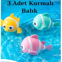 Kurmalı Balık Bebek Banyo Havuz Deniz Oyuncağı 3 Adet