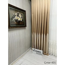 Nivemeshome Çınar Altın 401 1/3 Sık Pileli Fon Perde Apm Gold