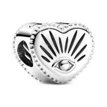 Nur Silver Eye Heart Gümüş Charm Nur-bl00088
