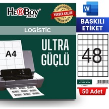 Herboy Hb-1348 35 X 35 Mm A4 Baskılı Laser Etiket 50 Adet