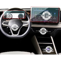 Volkswagen Tayron Uyumlu 10 İnç Dijital Gösterge,12,9 İnç Navigasyon 9h Nano Ekran Koruyucu 2li Set 001