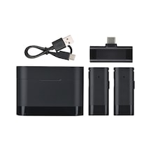 Honmex Type-c Girişli İki Mikrofonlu Kablosuz Kolluk Mikrofonu - Gürültü Engelleme, Şarj Kutusu İle Canlı Yayın Ve Röportajlar İçin