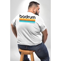 Angemiel Bodrum Türkiye Büyük Beden Beyaz Tişört Kadın Erkek Ünisex Sırt Baskılı Beyaz