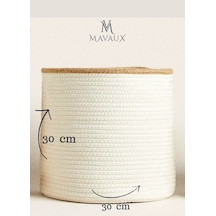 Mavaux Çok Amaçlı, 30cm-30cm Orta Boy, Yanları Saplı, Sepet, Jüt, Hasır, Dokuma Sepet, Düzenleyici Bejküçük