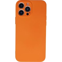 Newface Apple İphone 13 Pro Max Kılıf Nano İçi Kadife Silikon - Turuncu