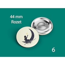 44 Mm Buton Rozet İğneli Çanta Kıyafet Rozeti Ay Sandallı Kadın Çok Renkli