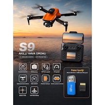 S9 Aerıal Drone Ekranlı Kumanda Fırçasız Motor 2.4g Rc Quadcopter Wi-fi Cam Fpv Canlı Yayın Engel Algılama Sabit Durma Katlanabilir Tek Tuşla Dönüş Çift Lens 50x Zoom Optik Akış Koruma