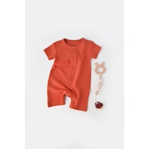 BabyCosy Organik Kısa Kollu Tulum Tarçın - Csyw1015 - Rebebe Tarçın