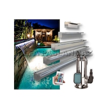 Rgb Ledli 200 CM 304 Kalite Paslanmaz Duvar Şelalesi+Pompa Dahil