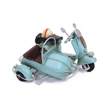 Dekoratif Metal Scooter Sepetli Vintage Biblo Ev Ofis Hediyelik
