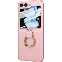 Microsonic Samsung Galaxy Uyumlu Z Flip 5 Kılıf Ring Fall Platinum