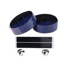 Yifomall Bisiklet El Tutucu Bandı, Silikonlu Yuvarlak Desenli, Kaydırma Engeli Ve Dürtü Emici Özellikli, İki Paket Mavi, Uç Tıkaçlı