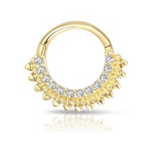 Modelli Sıra Taşlı Altın Helix Piercing