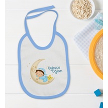 Bk Kids Uykucu Oğlan Tasarımlı Mavi Bebek Mama Önlüğü Mavi