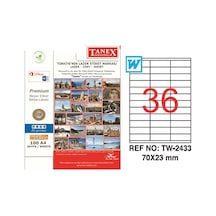 Tanex Laser Etiket 100 Yp 70X23 Laser-Copy-Inkjet  Tw-2433