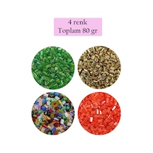 Kesme Cam Boncuk 2mm - 4 Renk - Toplam 80 Gram - Bnc436