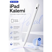 Exenar - Beyaz - İpad Uyumlu Tablet Kalemi Manyetik Stylus Pen Eğim Sensörlü Avuç İçi Engelleme Usb-c Şarjlı 1 Yedek Uç