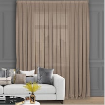 Krem Keten Tül Perde Yüksek Kalite Pilesiz Extraforlu Düz Dikim-krem Krem