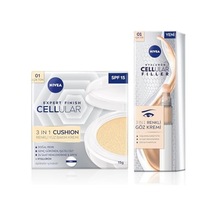Spf15 Cellular Expert Finish Cushion Renkli Yüz Bakım Kremi 15ml Ve Göz Bakım Kremi 15ml, Açık Ton 0