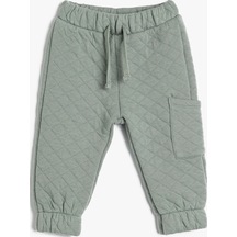 Koton Jogger Kapitone Eşofman Altı Beli Bağlamalı Cep Detaylı Pamuklu Yeşil 4wmb40026tk 4WMB40026TK800 Yeşil