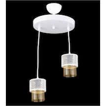 Ikili Bal Cam Kafes Model Modern Sarkıt Avize B