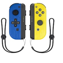 Mavi Sarı 2-1 Çift Kablosuz Gamepad Anahtarı Joy-con L/r Kontrolörleri Nintendo Switch İçin Gamepad Kayışlı Denetleyici L&r Sensörü Joypad