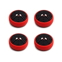 Desenli Sony Ps5/ps4/ps3 Analog Koruyucu Silikon Pad-spider Man Siyah