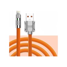 Ios Iphone Ipad Uyumlu Lightning Metal Başlıklı 120w 3.4a Hızlı Şarj Kablosu Turuncu-al4387 Standart