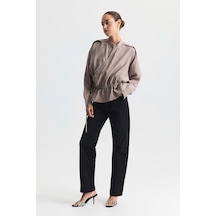 Antioch Yüksek Bel Straight Fit Jean Siyah