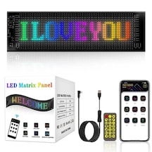 Büyük Boy 64 Cm X 12 Cm Matrix Panel Dijital Kayar Rgb Ekran Kum