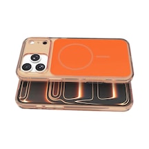 Mey İthalat iPhone Uyumlu 17 Pro Max Bruma Magsafe Kapak - Turuncu