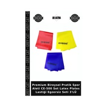 Premium Bireysel Pratik Spor Aleti Ce-500 Set Latex Plates Lastiği Egzersiz Seti 3'lü Çok Renkli