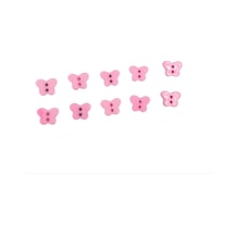 10 Adet Kelebek Düğme Pembe