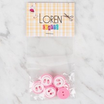 Loren Crafts 8 Li Gülen Yüz Pembe Düğme - 541