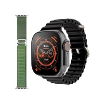GS8 Watch 8 Ultra Akıllı Saat Siyah Watch 2.02 Inc Yeşil Silikon Kordon Hediye (İthalatçı Garantili)