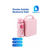 Pembe Suluklu Beslenme Kabı Seti 750 Ml + 850 Ml