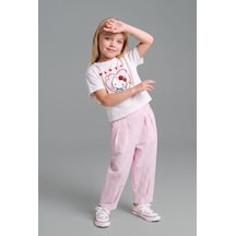 Defacto Hello Kitty Lisanslı Kısa Kollu Tişört Esnek Belli Pantolon Alt 2li Takım Kız Bebek H9634a526aupn82 Pembe-pn82