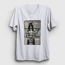 Presmono Unisex Amps Guns N' Roses Slash T-shirt Beyaz