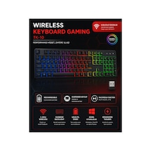 Tk-10 Şarjlı Led Işıklı Kablosuz Oyuncu Klavyesi 2.4 Ghz Usb Wireless Nefes Modlu Mekanik Klavye
