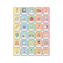 30 Adet Okul Eşyaları Sticker Seti - Defter Laptop Ajanda İçin Çok Renkli