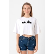 Clannad Anime Dango Daikazoku Beyaz Kadın Crop Tshirt Beyaz